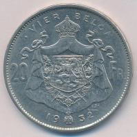 Belgium 1932. 20Fr Ag "Albert" T:2
Belgium 1932. 20 Francs Ag "Albert" C:XF