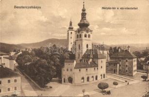 Besztercebánya, Banská Bystrica; Mátyás tér, vár részlet. Kiadja Havelka József / square, castle (EK)