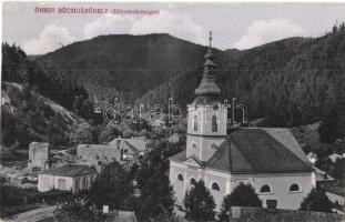 Óhegy, Staré Hory (Besztercebánya, Banská Bystrica); Óhegyi búcsújáróhely, Római katolikus templom. Kiadja Machold F. / pilgrimage site, Catholic church (Rb)