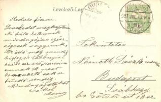 1907 Szliács, Sliac; Újpest és Bristol szálloda, utcakép a mosnivalóval / spa, hotels, street view w...