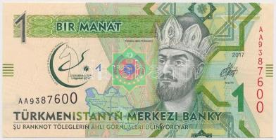Türkmenisztán 2017. 1M T:I Turkmenistan 2017. 1 Manat C:UNC
