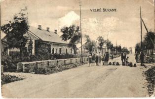 Nagysurány, Surany; Fő utca, gyerekek / Hlavna ulica / main street, children (felületi sérülés / surface damage)