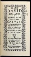 Szenczi Molnár Albert: Dávid Zsoltárok. Budapest, 1985, Helikon Kiadó. Kiadói aranyozott műbőr kötés...
