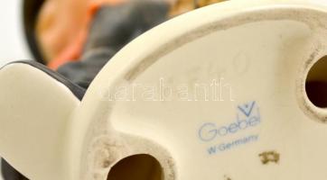 Goebel/ Hummel kéményseprős kisfiú, kézzel festett kerámia, jelzett, kopott, m: 13,5 cm