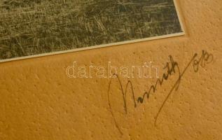 Aratók, fotó, kartonra ragasztva, jelzett, üvegezett fa keretben, 13×18 cm