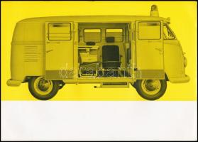 cca 1960-1970 VW Ambulance.Wolfsburg, Volkswagenwerk, 8 p. Volkswagen mentőautó prospektus, fotókkal...