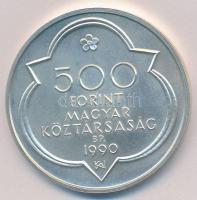1990. 500Ft Ag "Mátyás király - Buda" kis ékszeres dobozban T:1 
Adamo EM114