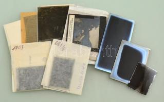 cca 1920 és 1950 között készült felvételek Budapestről, 13 db vintage üveglemez és film negatív, Ker...