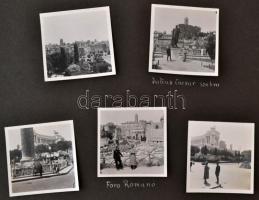 1938 Róma és Firenze, privát fotóalbum, benne 116 db vintage fénykép (városképek, épületfotók, műeml...