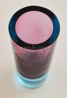 Cenedese Sommerso váza, több rétegű, jelzett, hibátlan, m: 16 cm