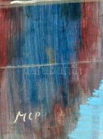 MCP jelzéssel: Templom a dombon. Tempera, farost, 60×80 cm