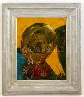 Réth jelzéssel: Kompozíció. Olaj, farost, keretben, 50×40 cm