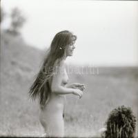 cca 1984 Kócos históriák, szolidan erotikus felvételek, 7 db vintage negatív + 9 db vintage fotó és/...