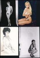 cca 1984 Kócos históriák, szolidan erotikus felvételek, 7 db vintage negatív + 9 db vintage fotó és/...