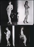 cca 1988 A férfifantázia csapongása, szolidan erotikus felvételek, 7 db vintage negatív + 9 db vinta...