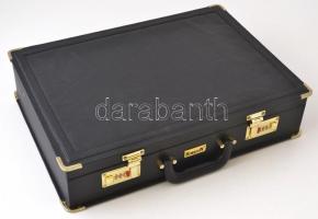 Horizon aranyozott fém evőeszközkészlet. 12 személyes, nem használt, számzáras táskában