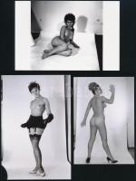 cca 1978 Véletlenszerű válogatás az akt-archívumból, szolidan erotikus felvételek, 10 db vintage neg...