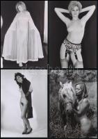 cca 1985 Kellemes órák hozadéka, szolidan erotikus felvételek, 7 db vintage negatív + 10 db vintage ...