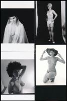 cca 1988 Előtte és utána, szolidan erotikus felvételek, 9 db vintage negatív + 9 db vintage fotó és/...