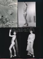 cca 1982 Talán igen, talán nem, szolidan erotikus felvételek, 9 db vintage negatív + 9 db vintage fo...