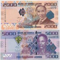 Sierra Leone 2010. 2000L + 2013. 5000L T:I Sierra Leone 2010. 2000 Leones + 2013. 5000 Leones C:UNC