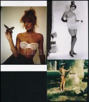 cca 1976 Szépségideálok a hetvenes évekből, szolidan erotikus felvételek, 9 db vintage negatív + 9 d...