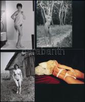 cca 1981 Emlékek között, szolidan erotikus felvételek, 8 db vintage negatív + 9 db vintage fotó és/v...