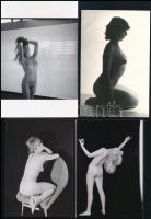 cca 1978 Retro életérzés, szolidan erotikus felvételek, 7 db vintage negatív + 8 db vintage fotó és/...