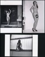 cca 1980 A lányok titkai, szolidan erotikus felvételek, 5 db vintage negatív + 10 db vintage fotó és...