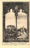 Pozsonyborostyánkő, Stupavsky Podzámok, Ballenstein, Borinka; Borostyánkő vára 1805-ben és a romok 1855-ben. J. P. W. Nr. 1433. / Paulenstein / Hrad Pajstún / castle in 1805 and the castle ruins in 1855 (fa)