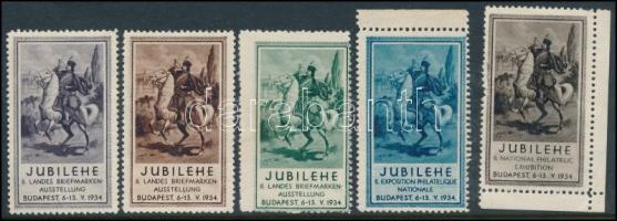 1941 Jubilehe 5 klf színű levélzáró bélyeg