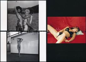 cca 1986 Az élet szép, ha azzá tesszük, szolidan erotikus felvételek, 7 db vintage negatív + 11 db v...