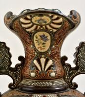 Gerbing & Stephan díszváza, kézzel festett, jelzett, hibátlan, m: 36 cm