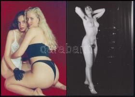 cca 1988 Szolidan erotikus felvételek, 8 db vintage negatív + 9 db vintage fotó és/vagy mai nagyítás...