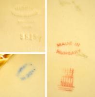 Zsolnay áttört  jardiniere (Mályva-sorozatból), kézzel festett porcelánfajansz, plasztikus rátétekke...