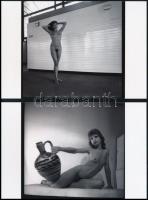 cca 1986 Tavaszi szonáta, szolidan erotikus felvételek, 6 db vintage negatív + 11 db vintage fotó és...