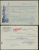 1933-1946 Vegyes prospektus és számla tétel, db: 
Elzett Vasárúgyár Rt. gépelt levele fejléces papí...