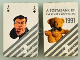 1991 2 csomag Postabank bridzs kártya, jó állapotban