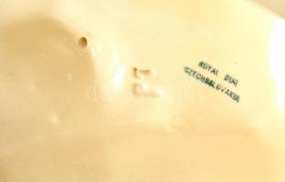 Royal Dux art deco ülő női akt, kézzel festett, jelzett, hibátlan, m:15,5 cm , h:18,5 cm/ Royal Dux ...