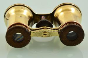 cca 1900 Jumelle duchesse á 12 verres jelzett réz és fa színházi látcső szép állapotban / Sopper and...