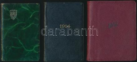 1914-1941 3 db zsebnaptár:  

1914 Zsebnaptár, szecessziós díszítésű címlappal. Benne korabeli jeg...