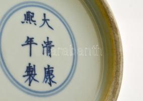 Jelzett kínai sárkányos váza, kézzel festett, jelzett, hibátlan, m: 42 cm