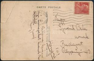 1932 A Ferencváros (Fradi) labdarúgója, Turay József által küldött saját kezűleg megírt képeslap / Autograph signed postcard by Ferencvaros football team player