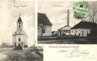 1911 Balassagyarmat, Villanytelep, Ágostai evangélikus templom. TCV card