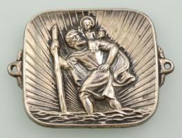 Ezüst(Ag) Szent Kristóf medál, jelzett, 3,5×4 cm, nettó: 7,7 g