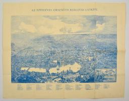 1896 Budapest Székesfőváros Tervrajza, és Útmutatója, a térkép hátoldalán az Ezredéves Országos Kiál...