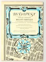 1963 Budapest távlati térképe, belső terület. A műemlékek, emlékművek és kulturális intézmények felt...
