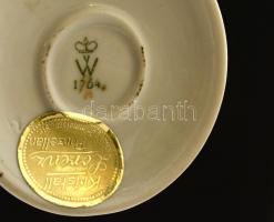 Wallendorf táncoló félakt, kézzel festett, jelzett, restaurált, kopott, m:33 cm