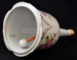 Wallendorf asztali csengő, részben kézzel festett, jelzett, m:19 cm