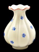 Zsolnay kék virágos vázácska. Matricás, jelzett, hibátlan. 12 cm